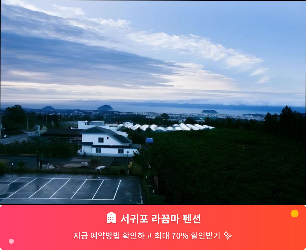 (이미지설명: 서귀포 라꼼마 펜션 - 메인 안내사진)