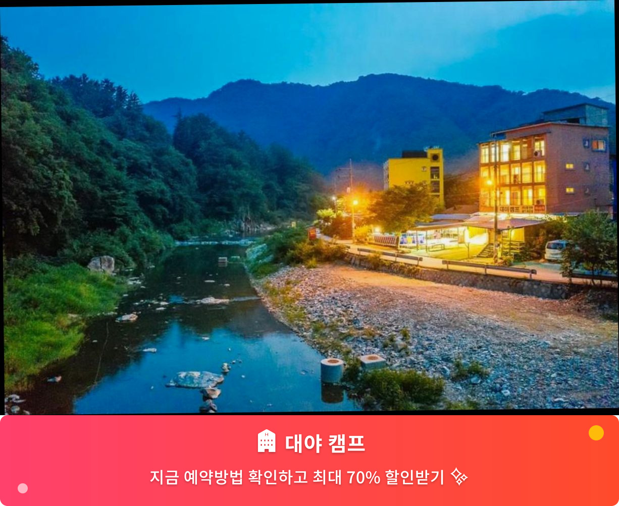 (이미지설명: 대야 캠프 - 메인 안내사진)