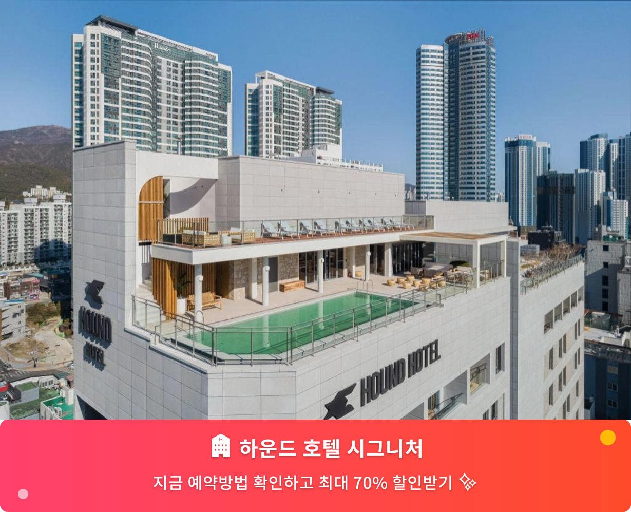 (이미지설명: 하운드 호텔 시그니처 - 메인 안내사진)