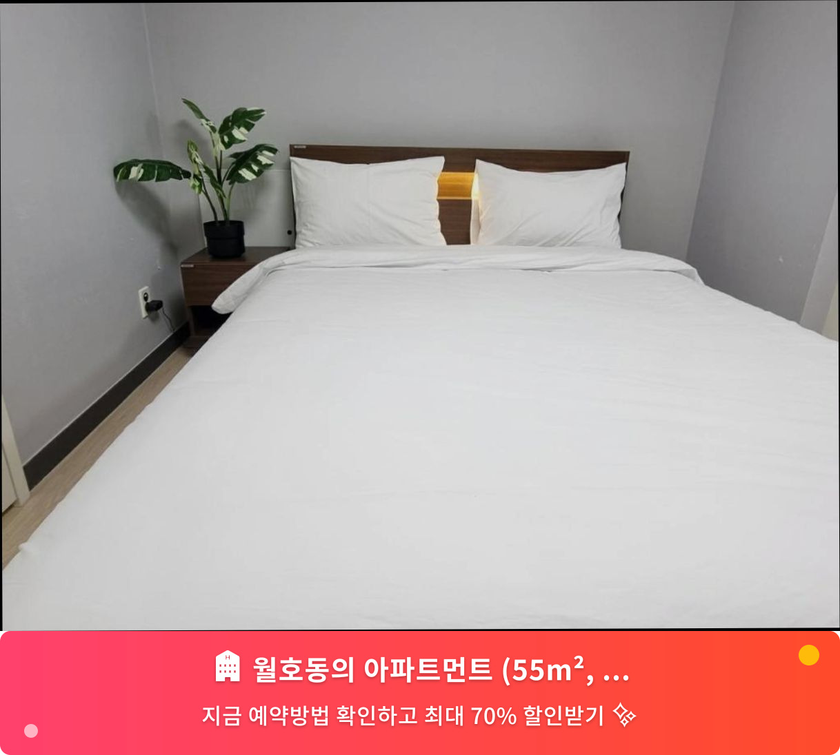 (이미지설명: 월호동의 아파트먼트 (55m², 침실 1개, 프라이빗 욕실 1개) - 메인 안내사진)