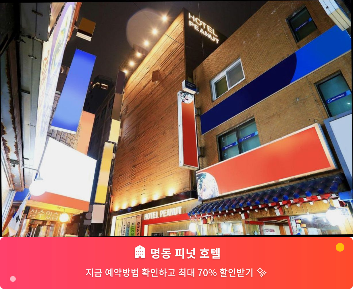 (이미지설명: 명동 피넛 호텔 - 메인 안내사진)